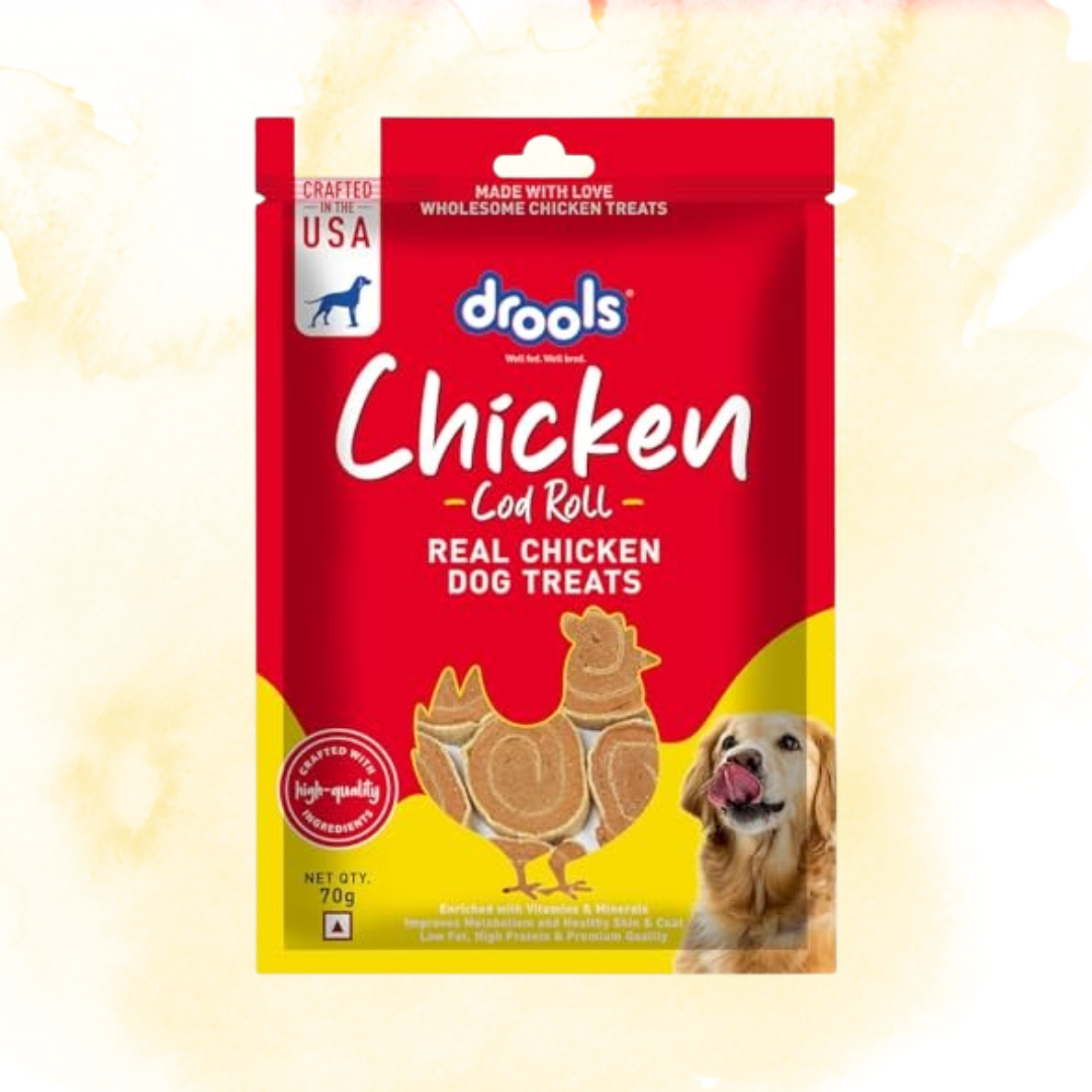 Drools Real Chicken Cod Roll Dog Treats 70gms Pack of 3 - Image 2