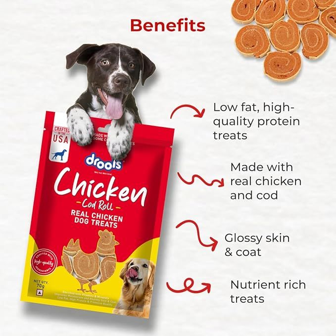 Drools Real Chicken Cod Roll Dog Treats 70gms Pack of 3 - Image 6