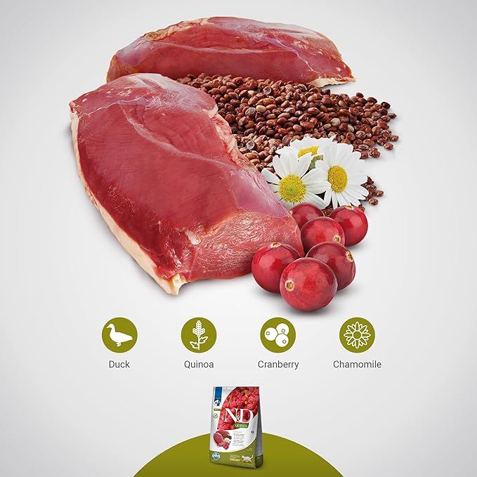 Farmina-nd-quinoa-urinary-cat-food-grain-free-duck-quinoa-cranberry-chamomile-supports-urinary-health-for-adult-cats-1-5kg - Image 3